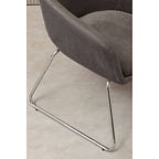 Grey Velvet Dining Chair with Chrome Legs | Stockholm