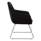 Black Velvet Dining Chair with Chrome Legs | Stockholm