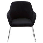 Black Velvet Dining Chair with Chrome Legs | Stockholm