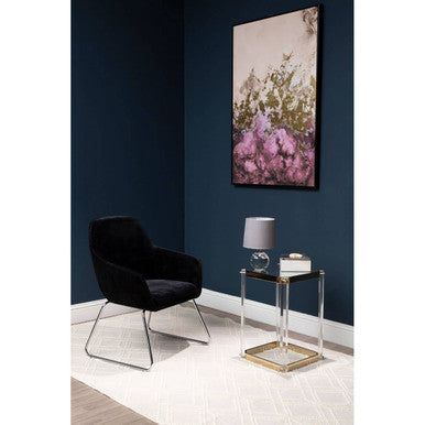 Black Velvet Dining Chair with Chrome Legs | Stockholm