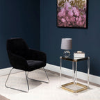 Black Velvet Dining Chair with Chrome Legs | Stockholm