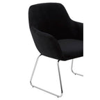 Black Velvet Dining Chair with Chrome Legs | Stockholm