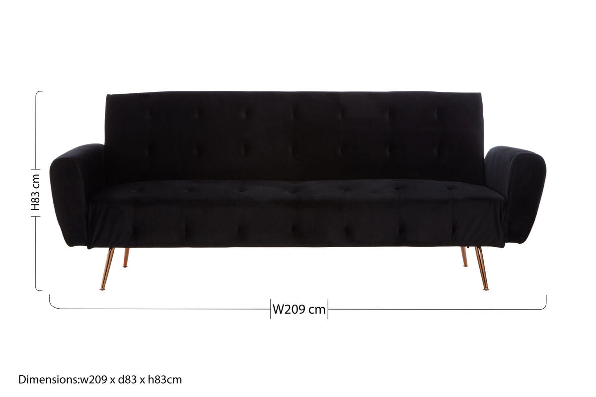 Black Velvet Sofa Bed | Hayton