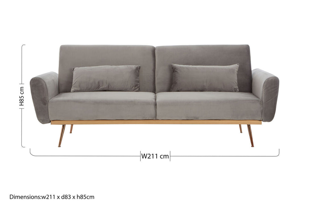 Grey Velvet Sofa Bed | Hatton