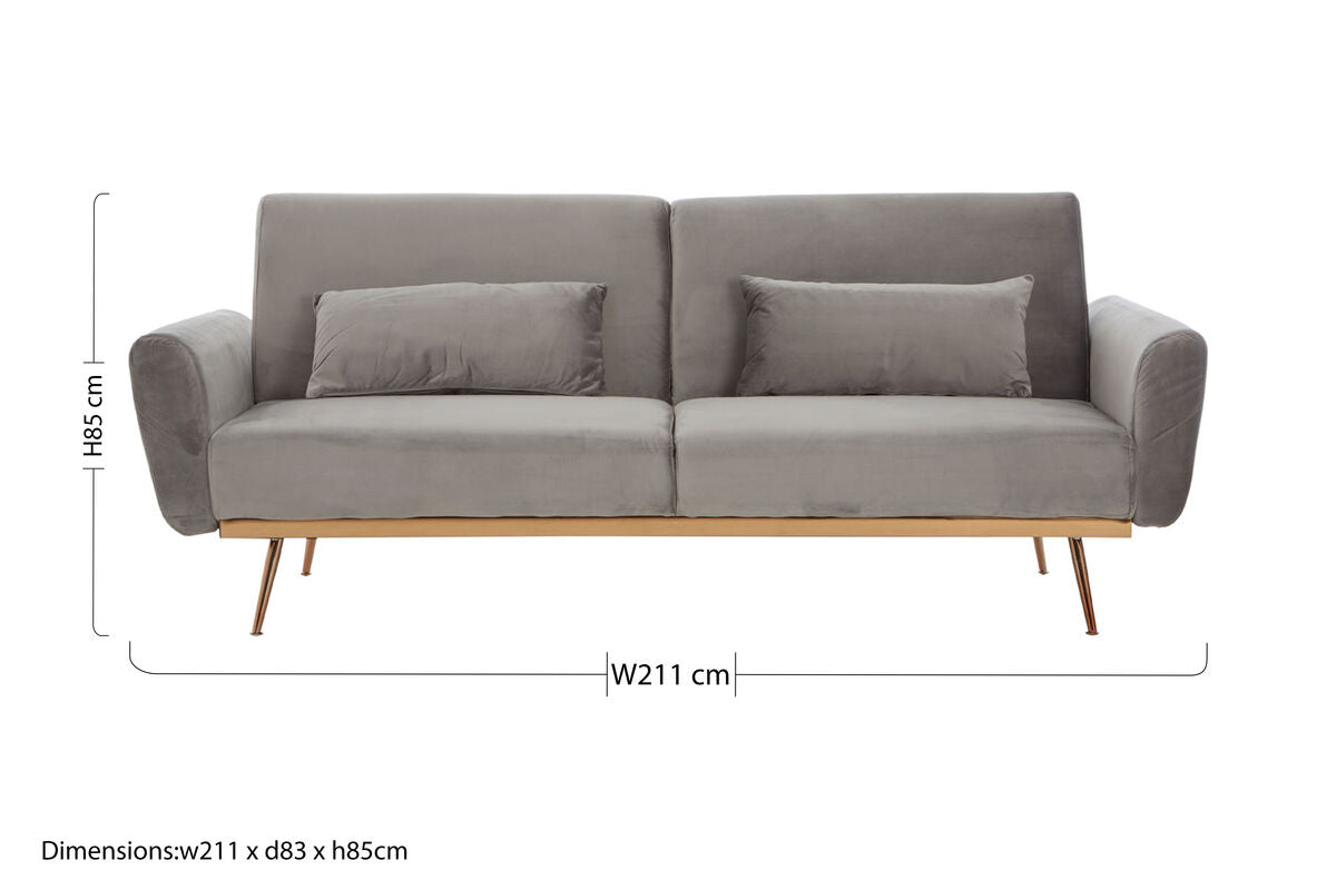 Grey Velvet Sofa Bed | Hatton