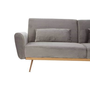 Grey Velvet Sofa Bed | Hatton