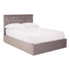 Grey Velvet Ottoman Bed Double | Hannah