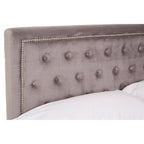 Grey Velvet Ottoman Bed Double | Hannah