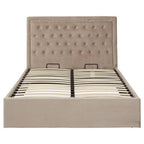 Mink Velvet Ottoman Double Bed | Hannah