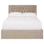 Mink Velvet Ottoman Double Bed | Hannah