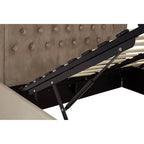 Mink Velvet Ottoman Double Bed | Hannah