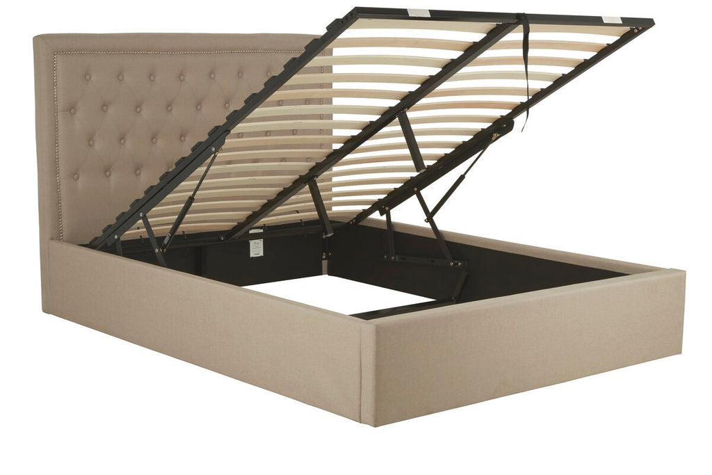 Beige Ottoman Double Bed | Hannah