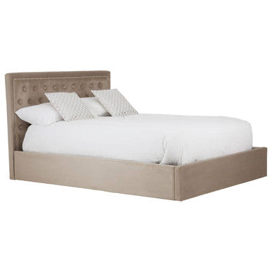 Mink Velvet Ottoman King Bed | Hannah