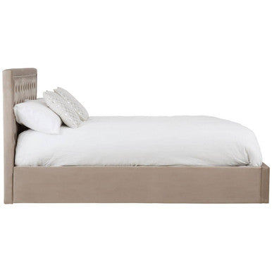 Mink Velvet Ottoman King Bed | Hannah