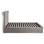 Grey Velvet Ottoman Double Bed | Edison