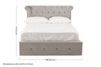 Grey Velvet Ottoman Double Bed | Edison