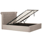 Mink Velvet Ottoman Double Bed | Edison