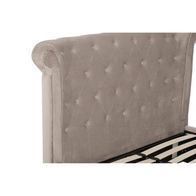 Mink Velvet Ottoman Double Bed | Edison
