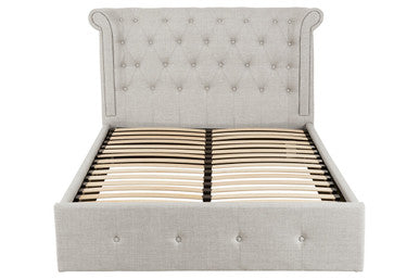 Light Grey Ottoman Double Bed | Edison