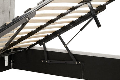 Light Grey Ottoman Double Bed | Edison