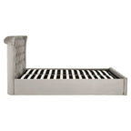 Grey Brushed Velvet Ottoman King Bed | Edison