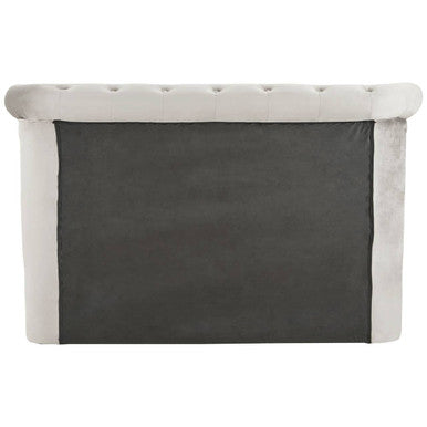 Grey Brushed Velvet Ottoman King Bed | Edison