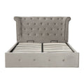 Grey Brushed Velvet Ottoman King Bed | Edison