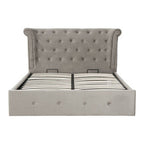 Grey Brushed Velvet Ottoman King Bed | Edison
