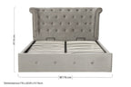 Grey Brushed Velvet Ottoman King Bed | Edison