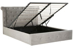 Grey Brushed Velvet Ottoman King Bed | Edison