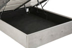 Grey Brushed Velvet Ottoman King Bed | Edison