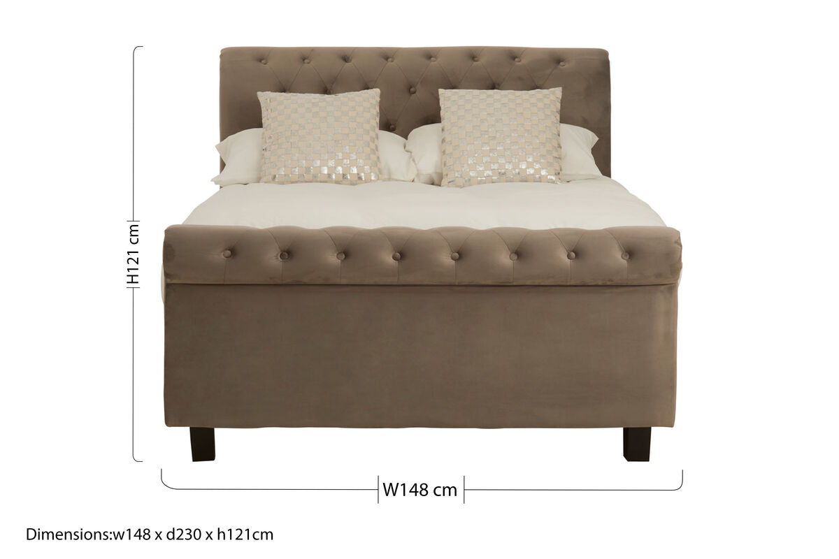 Grey Ottoman Double Bed | Orlando