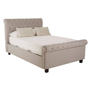 Light Grey Ottoman Double Bed | Orlando