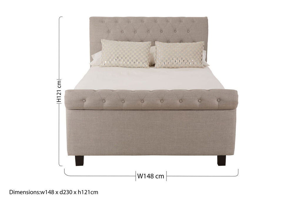 Light Grey Ottoman Double Bed | Orlando