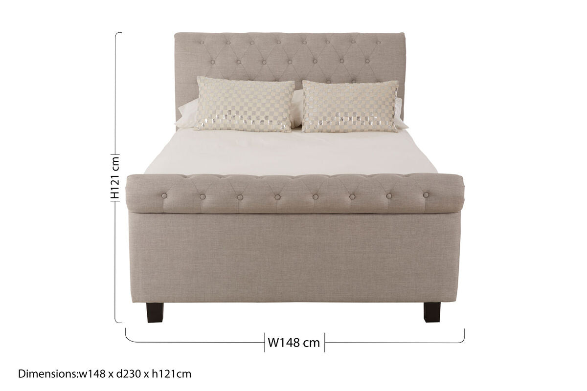 Light Grey Ottoman Double Bed | Orlando