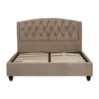 Mink Brushed Velvet Double Bed | Josephine