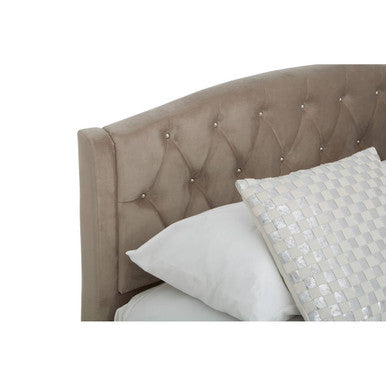 Mink Brushed Velvet Double Bed | Josephine