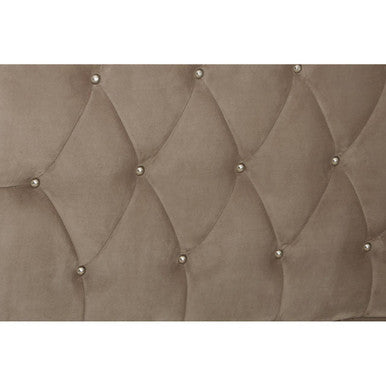 Mink Brushed Velvet Double Bed | Josephine
