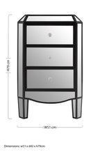 3 Drawer Mirrored Chest | Tiffany