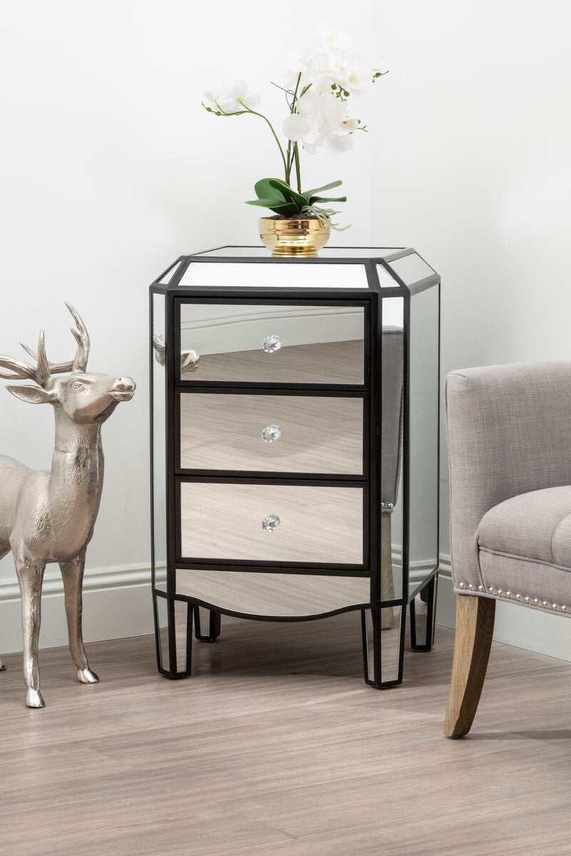 3 Drawer Mirrored Chest | Tiffany