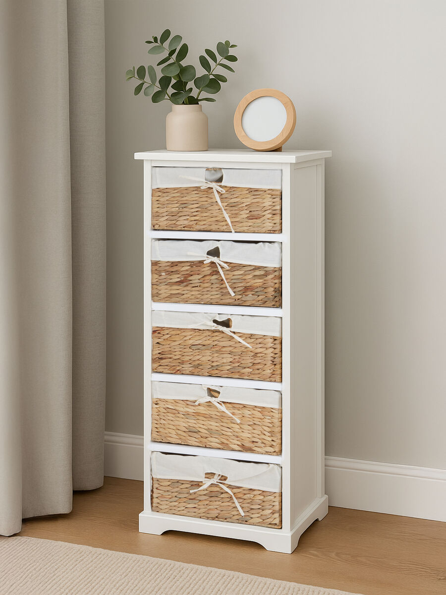 Ashby 5 Seagrass Drawer Chest.