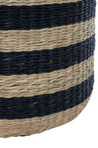 Ashby Seagrass Pouffe with Black Stripes