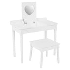 White Children Dressing Table and Stool with Heart-Shaped Mirror, Kids