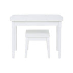 White Children Dressing Table and Stool with Heart-Shaped Mirror, Kids