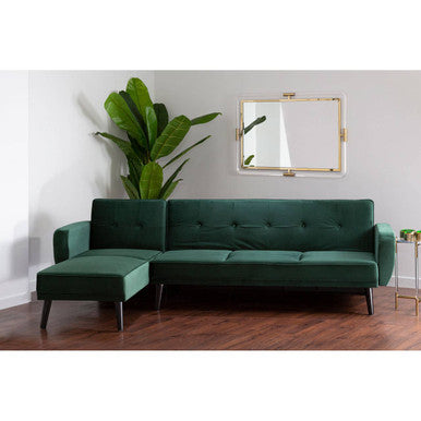 3 Seater Green Sofa Bed, Serene