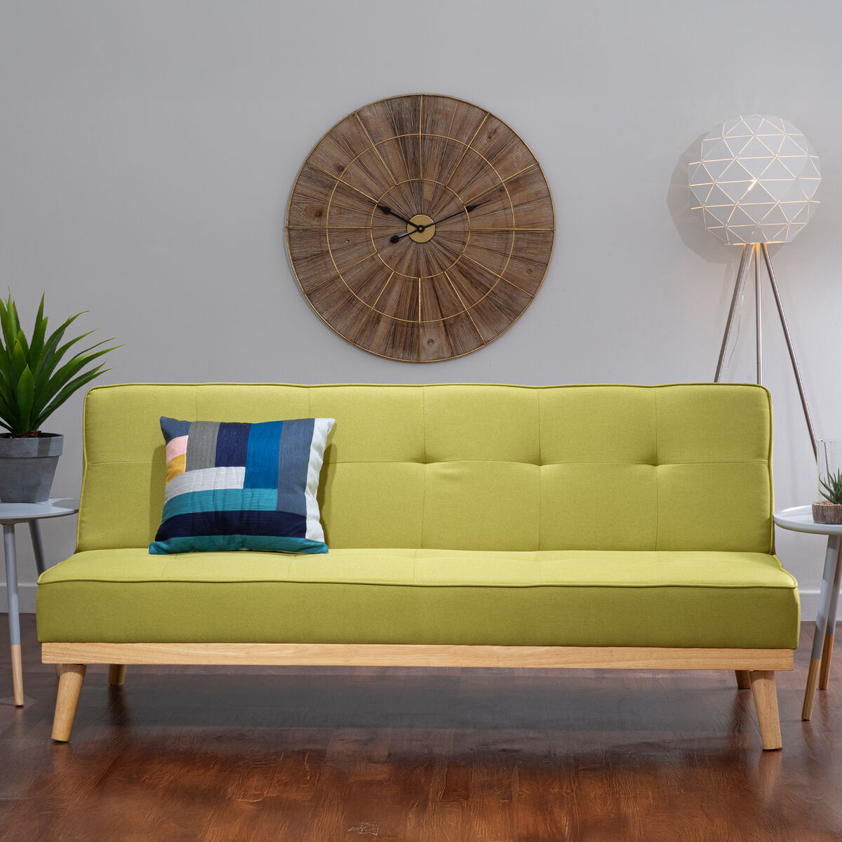 3 Seater Green Sofa Bed, Stockholm