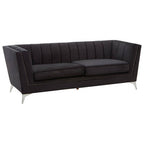 3 Seater Black Velvet Sofa | Hansa