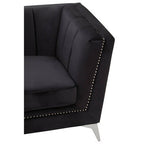 3 Seater Black Velvet Sofa | Hansa