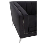 3 Seater Black Velvet Sofa | Hansa