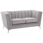 2 Seater Grey Velvet Sofa | Hansa